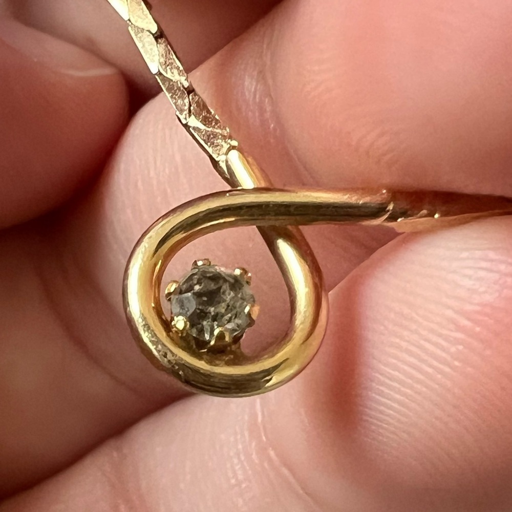 Vintage 90s Essences Dainty Gold Tone Necklace with Gem Stone - Picture 4 of 10